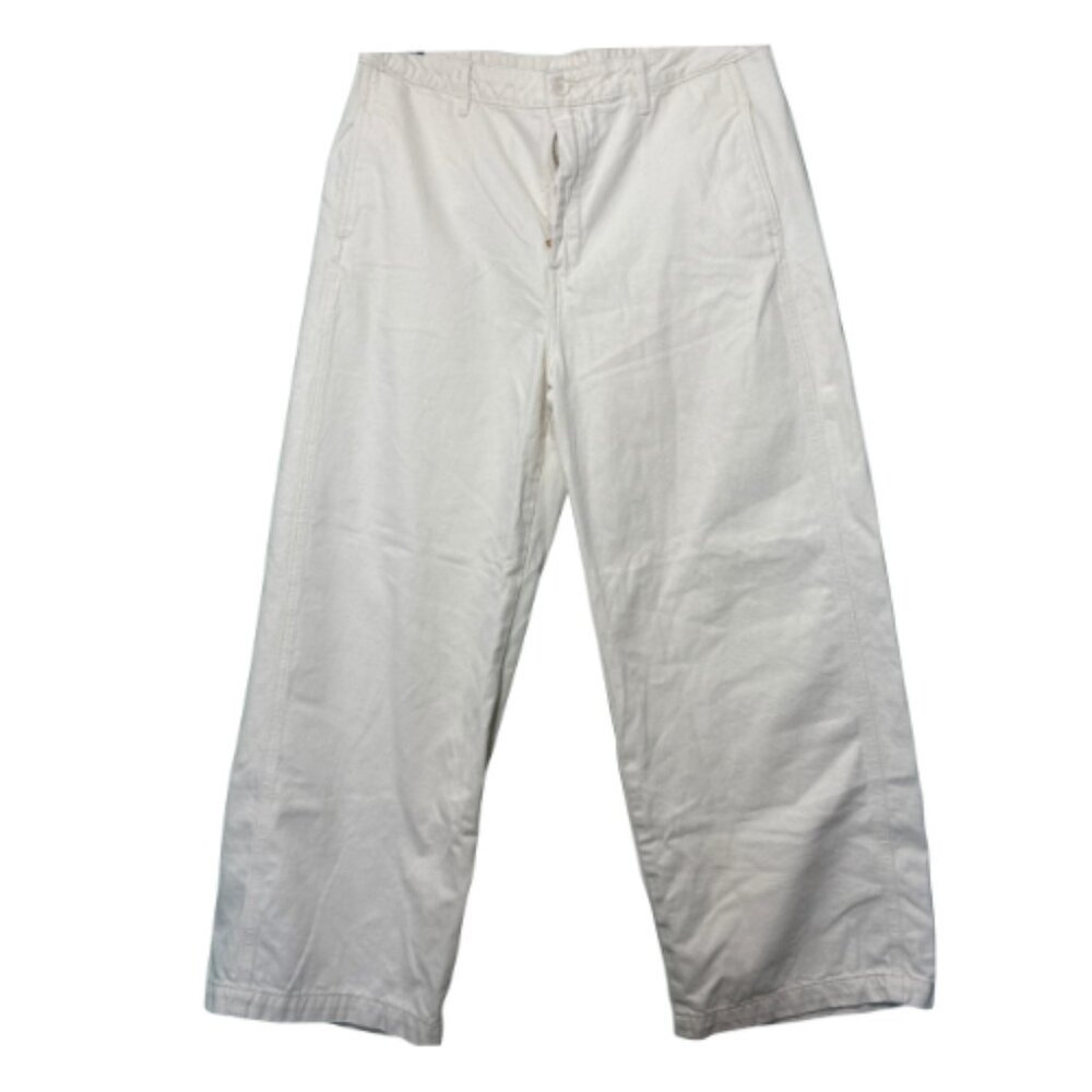 Gently Worn Cream Denim LEVI'S STRAUSS & CO Wide-Leg Jeans Size 31 (BB1034)